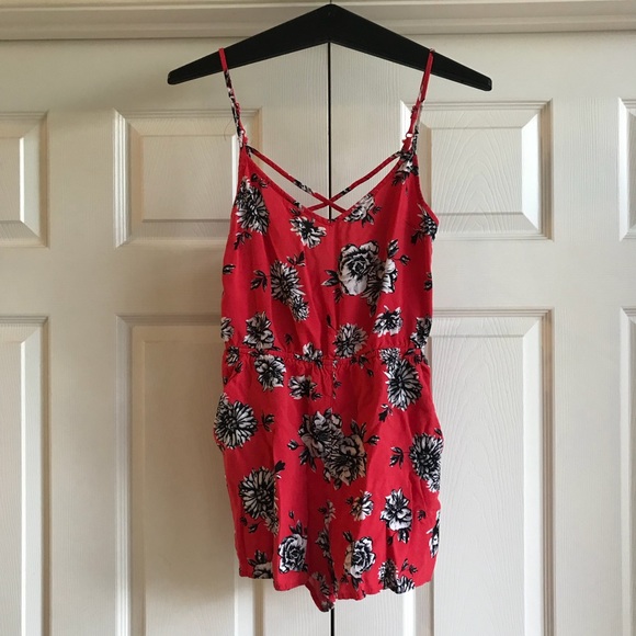 Divided Pants - H&M Divided Floral Print Romper